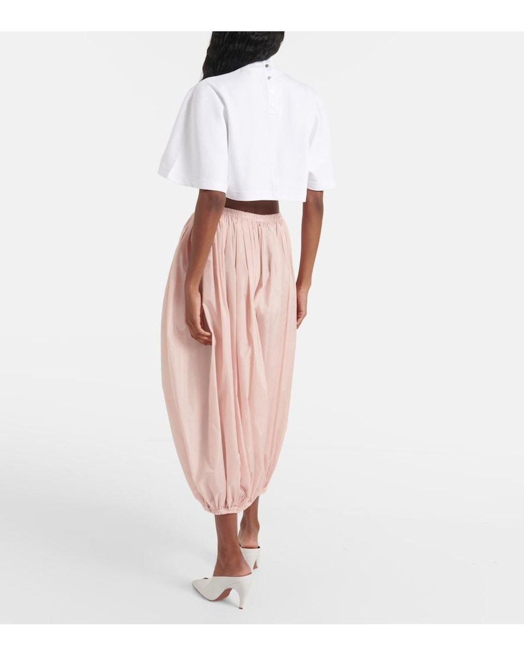 Alaïa White Cotton Turtleneck Top