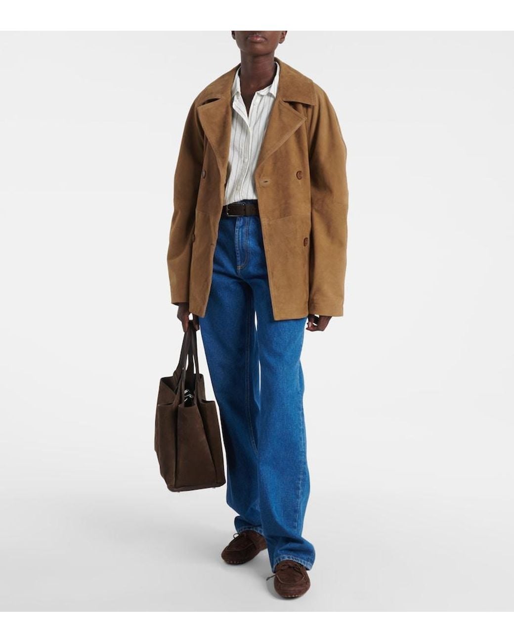 Tod's Brown Apa Large Leather Suede Tote Bag