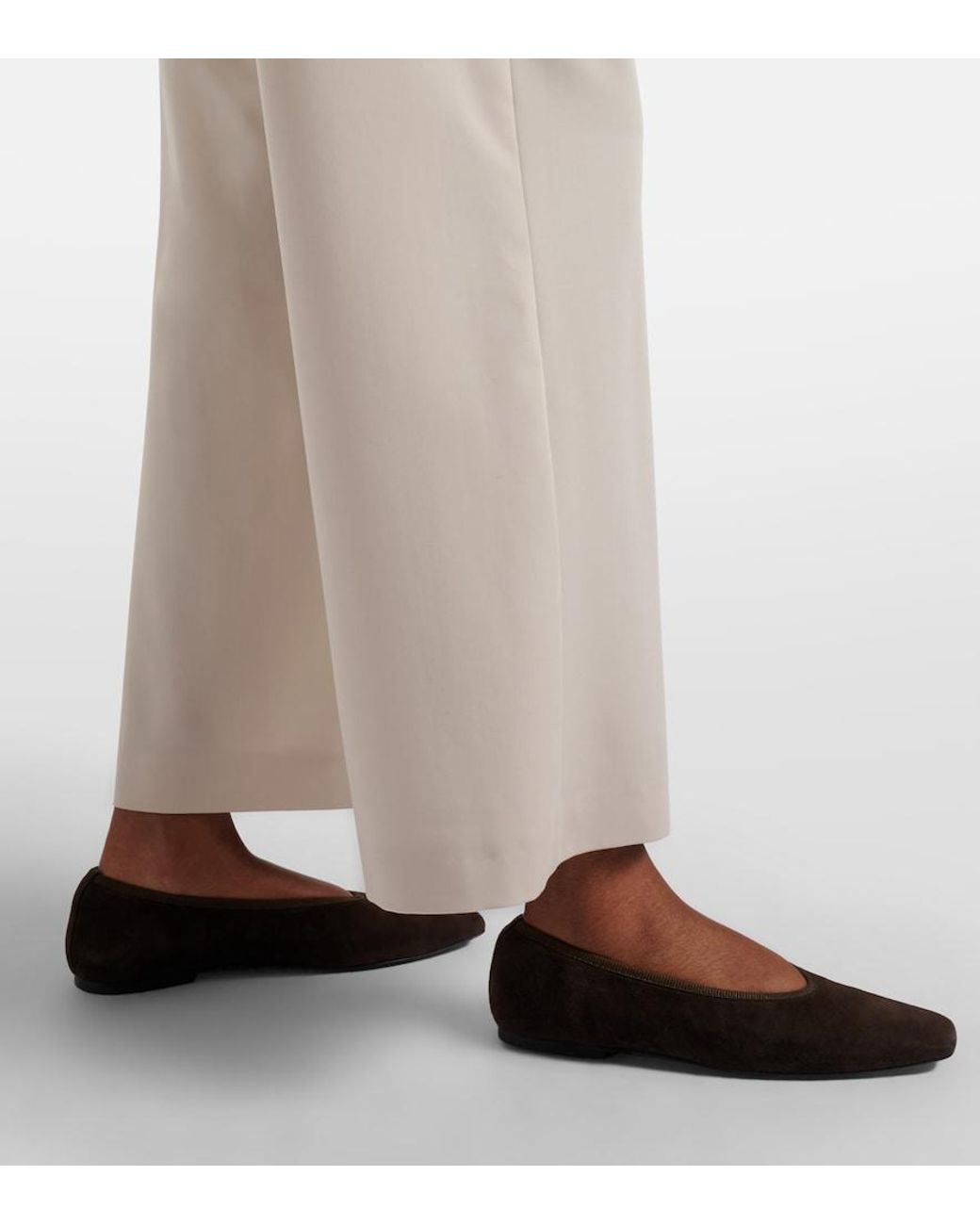Max Mara Natural Margenta Virgin Wool Straight Pants