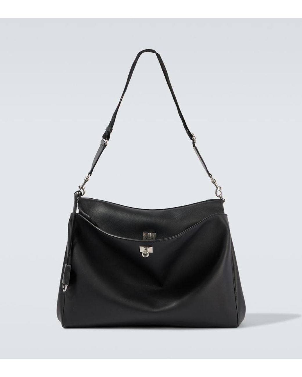 Balenciaga Black Rodeo Leather Messenger Bag for men