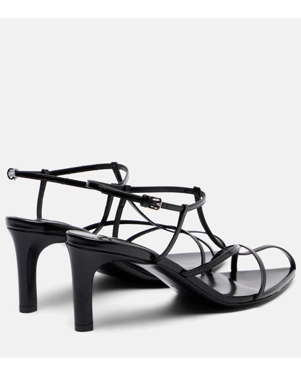 Jil Sander Black Cage Leather Sandals