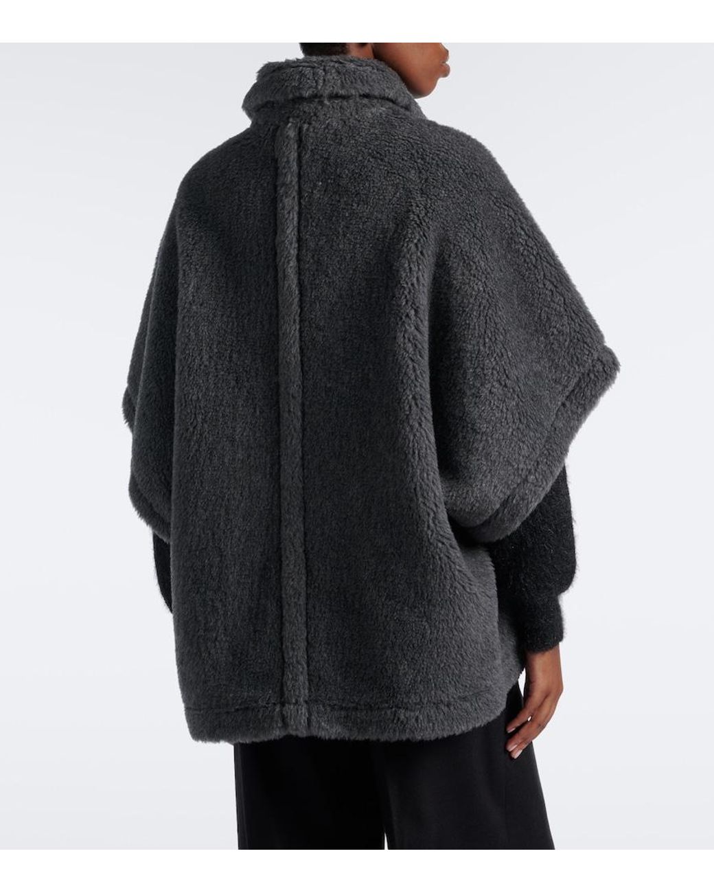 Max Mara Gray Wool, Alpaca, And Silk Cape