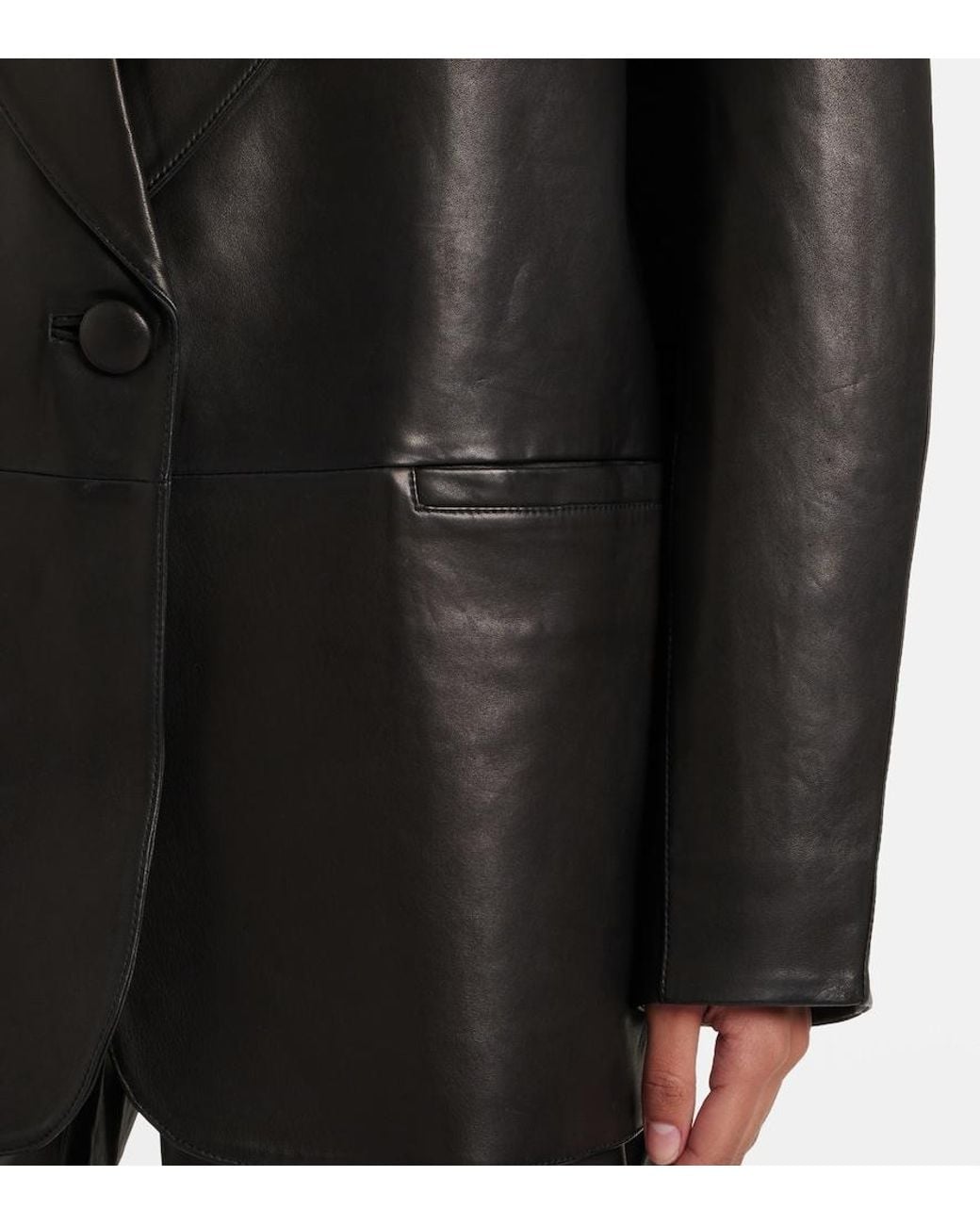 The Sei Black Slouchy Leather Blazer