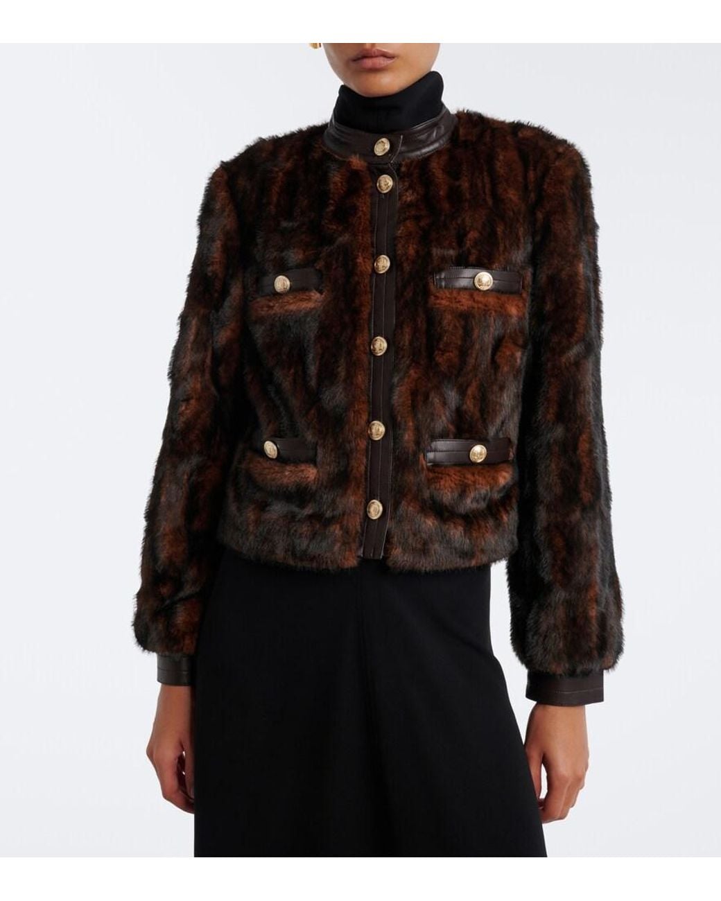 Rixo Brown Jina Cropped Jacket