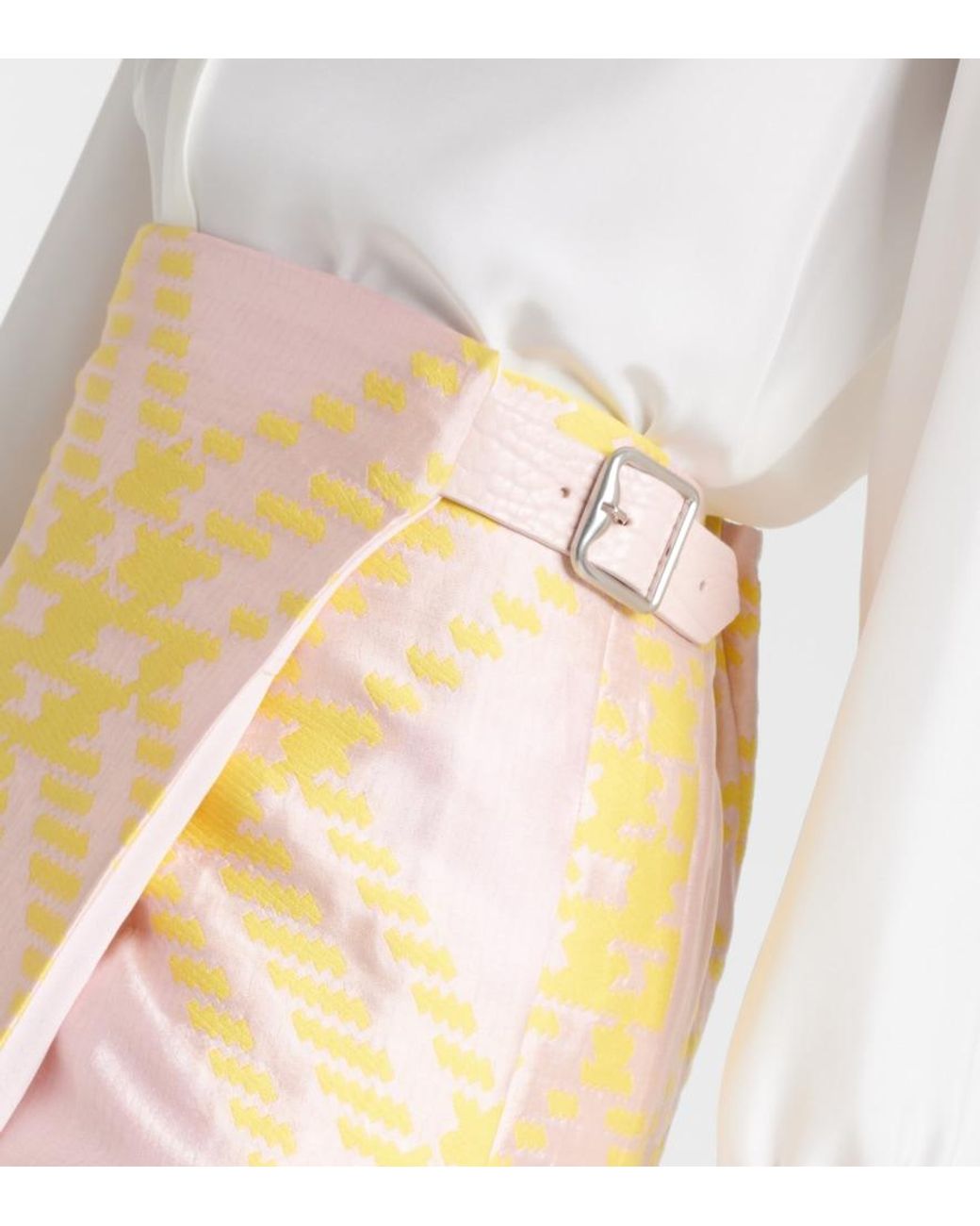 Burberry Yellow Checked Miniskirt