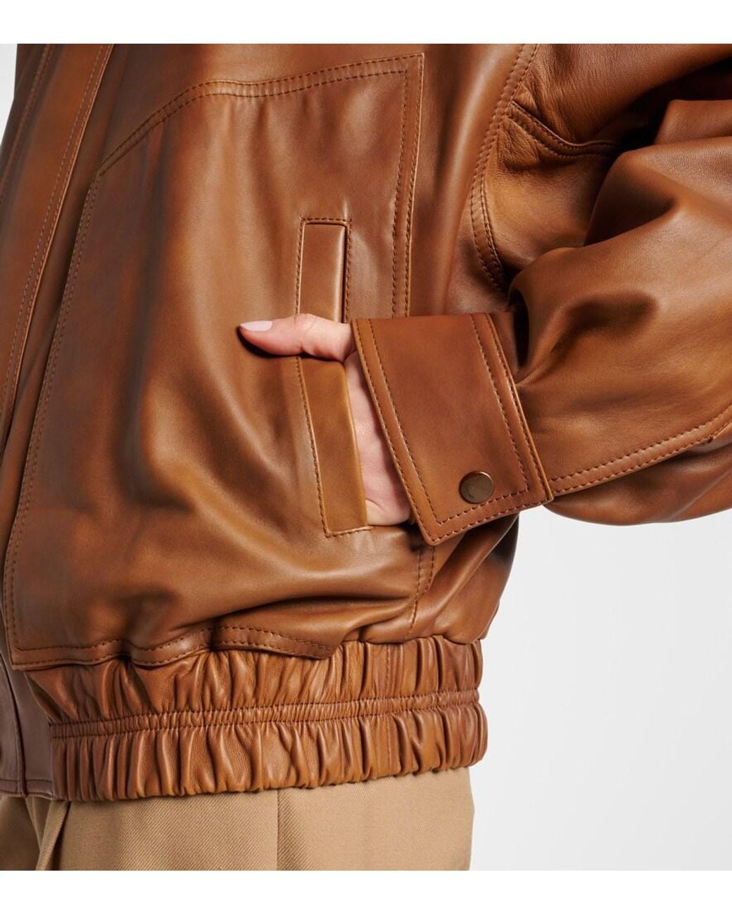 Saint Laurent Brown Leather Jacket