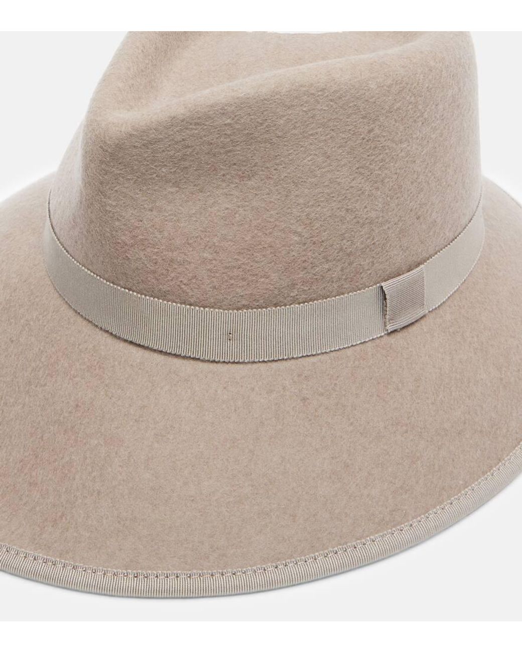 Max Mara Natural Locusta Wool Felt Fedora Hat