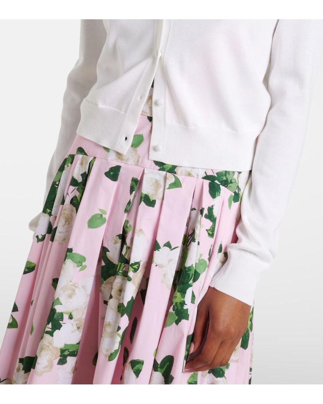 Carolina Herrera White Cropped Silk And Cotton Cardigan