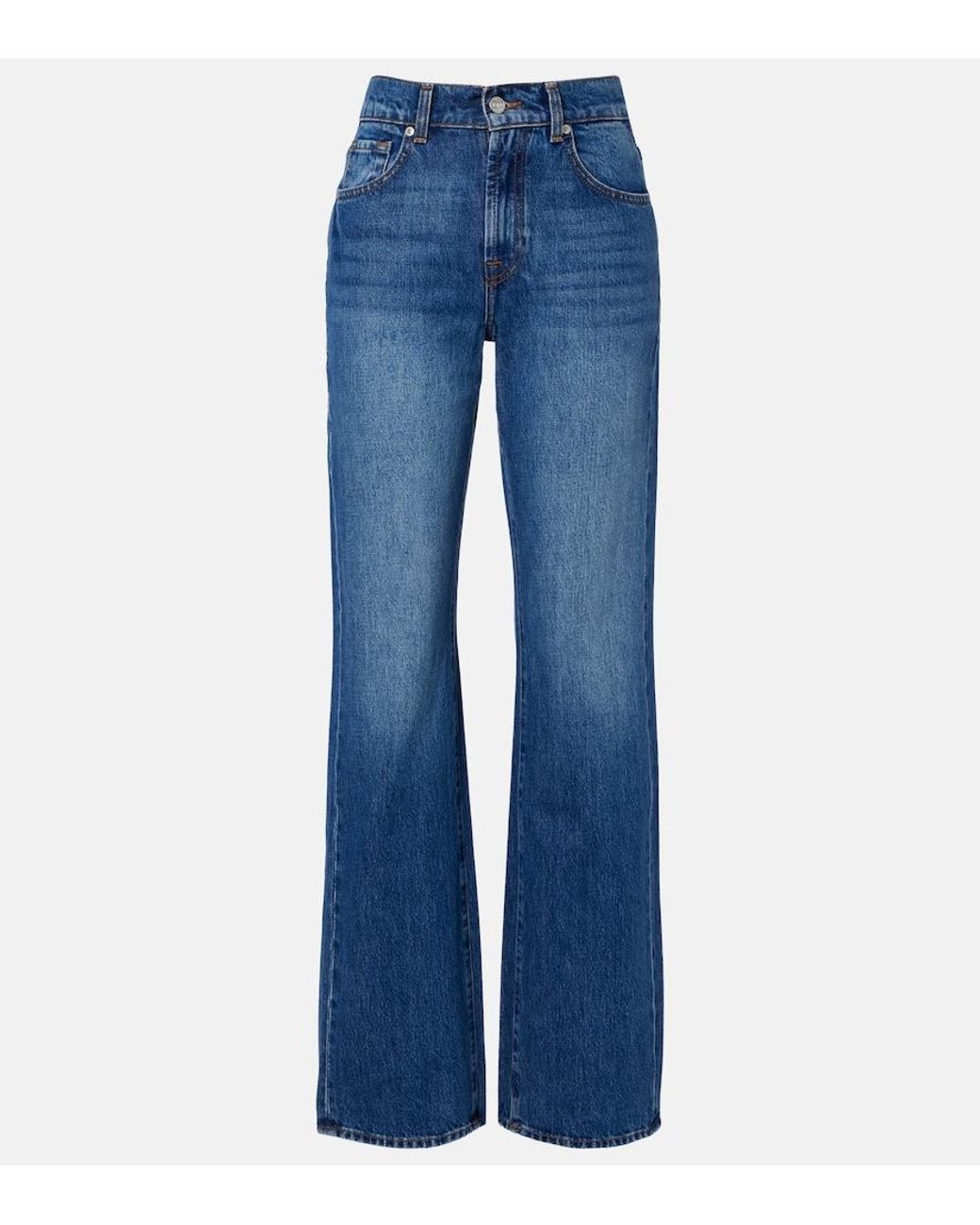 7 For All Mankind Blue Tess Straight Jeans