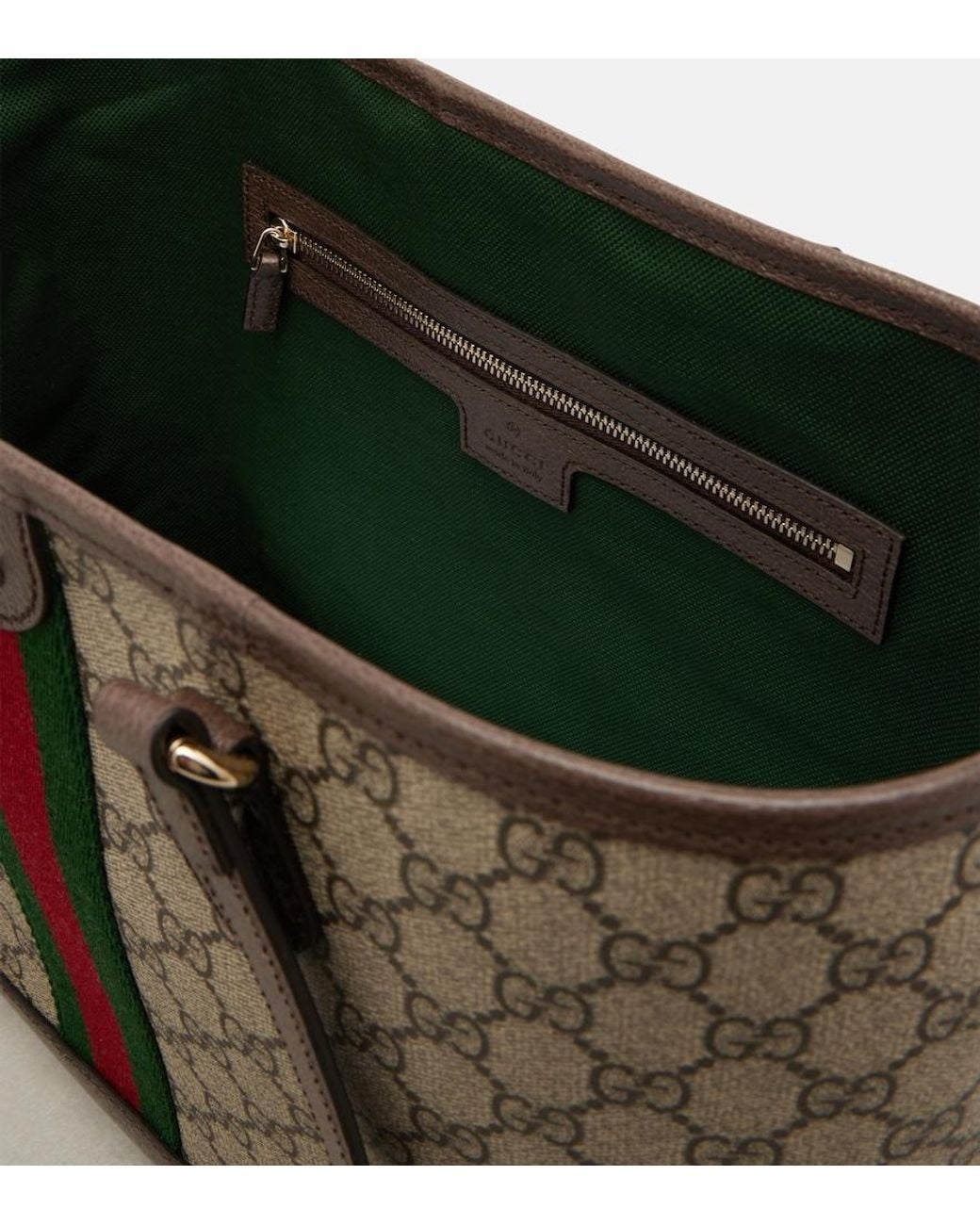 Shopper 'Ophidia' Con Motivo Gg All-Over E Logo Metallico Sul Fr di Gucci in Brown