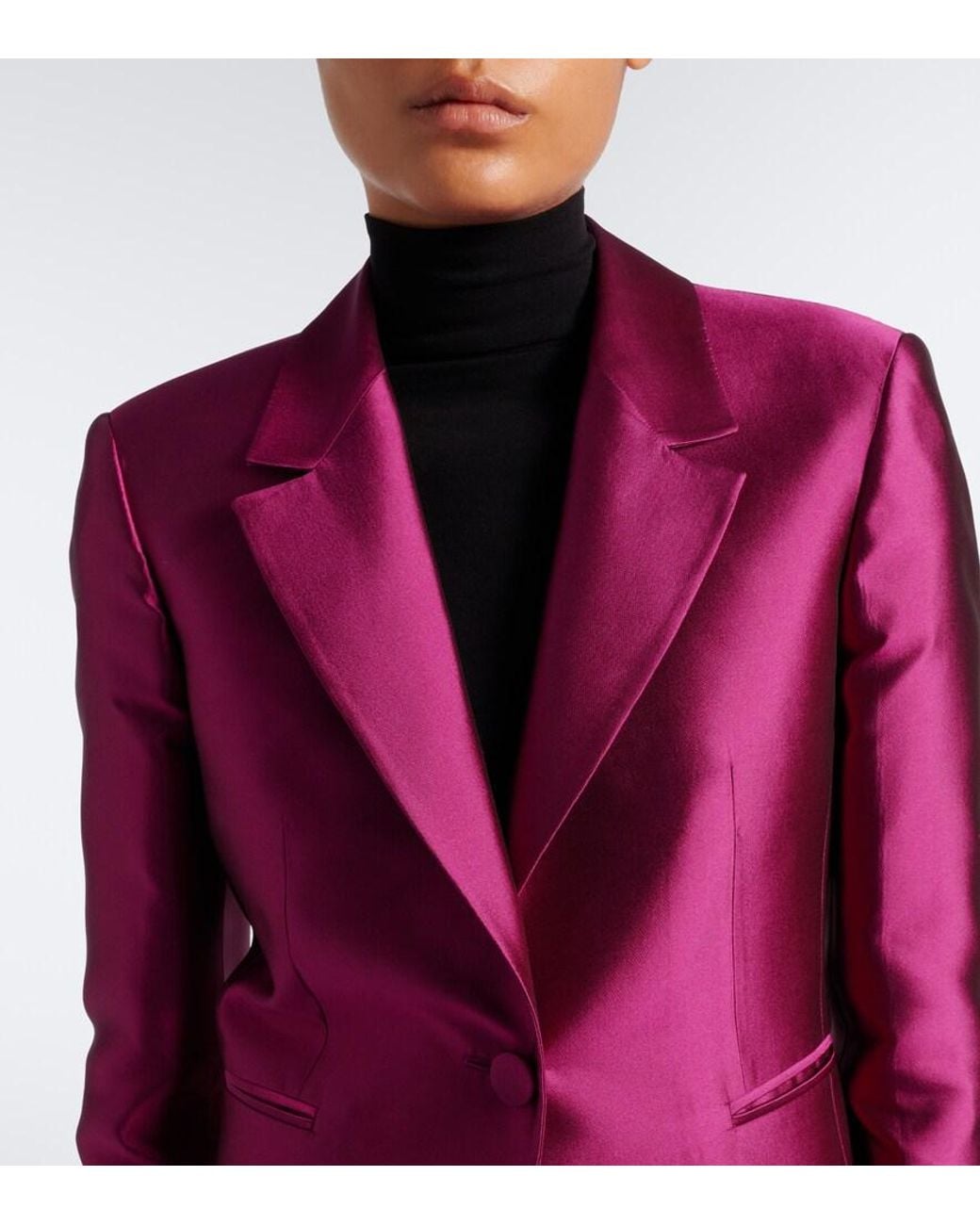 Gucci Purple Silk Satin Blazer