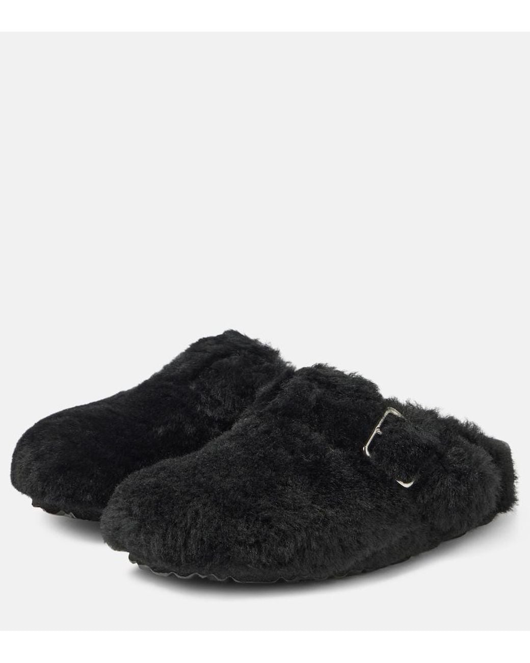 Birkenstock Black Boston Shearling Clogs