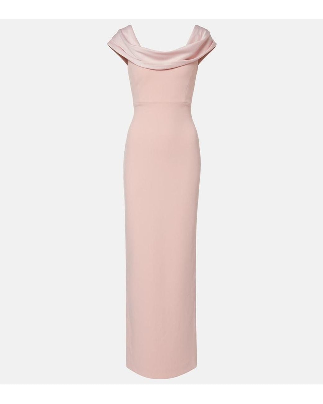 Solace London Pink Adele Satin-Trimmed Gown