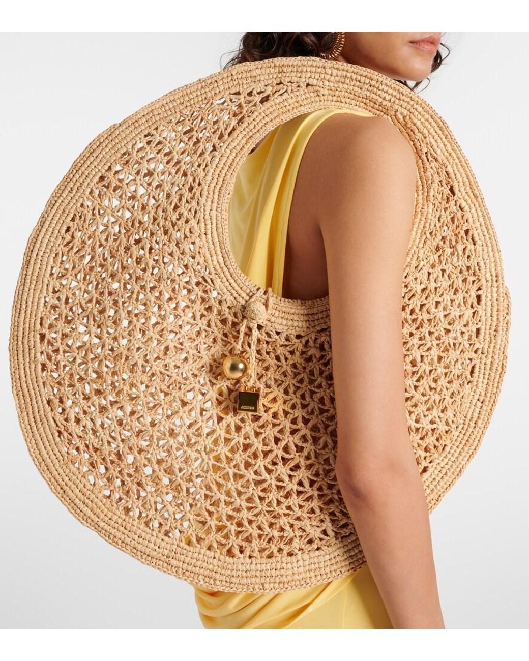 Jacquemus Metallic Spiaggia Raffia Tote Bag