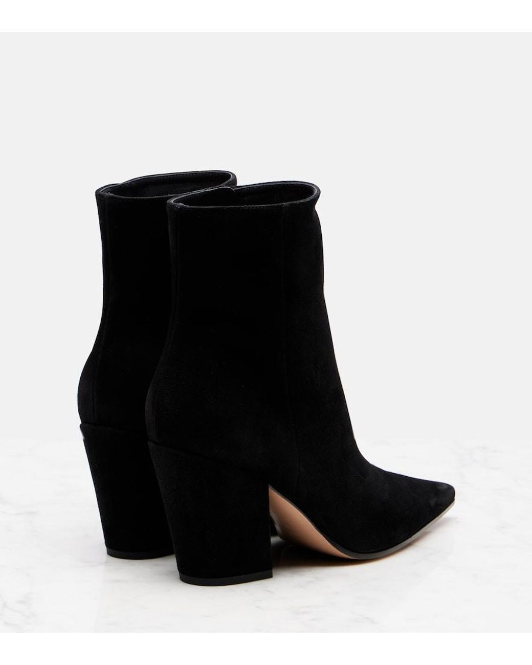 Gianvito Rossi Black Keinna 85 Suede Ankle Boots