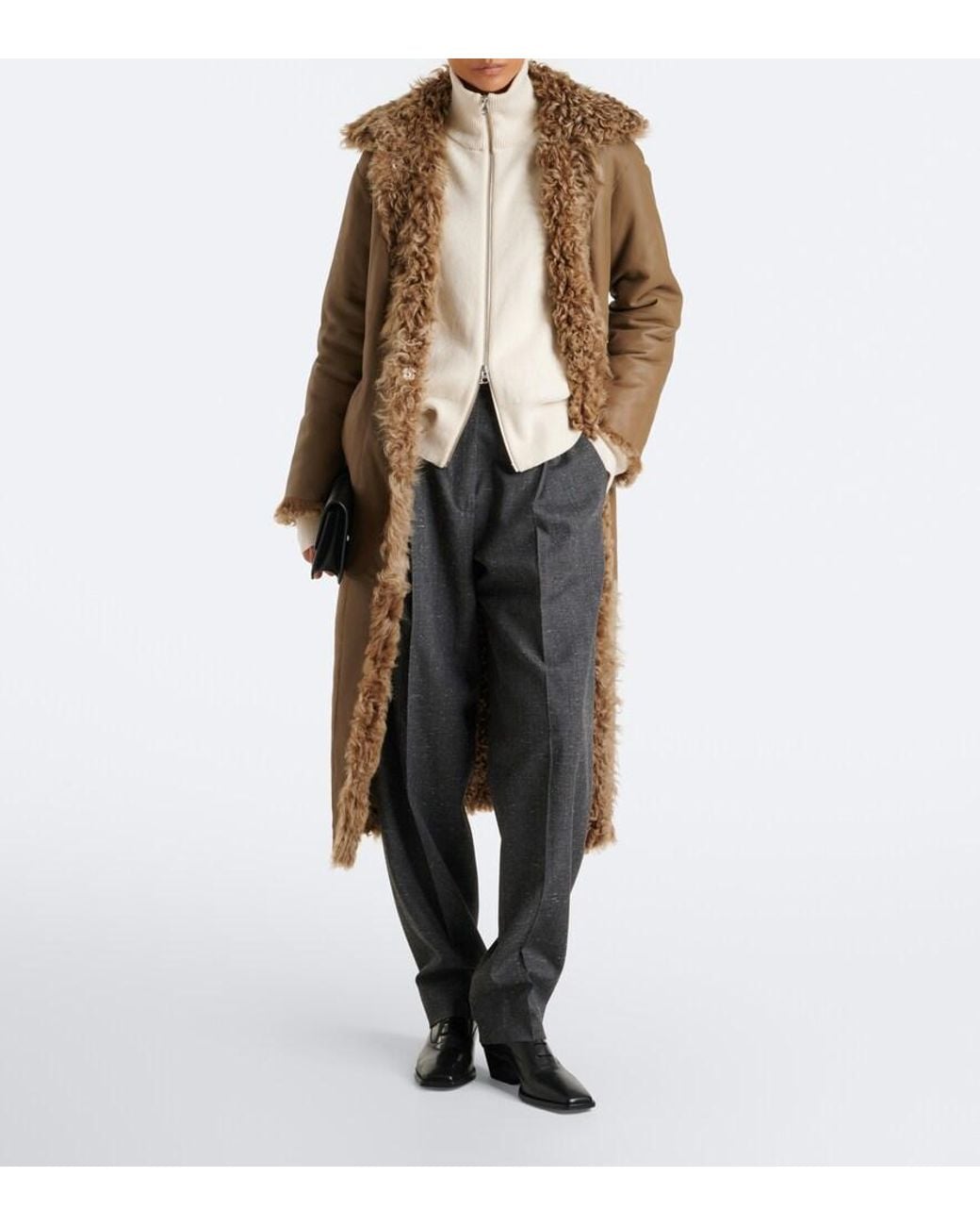 Arma Natural Cristina Reversible Shearling Coat
