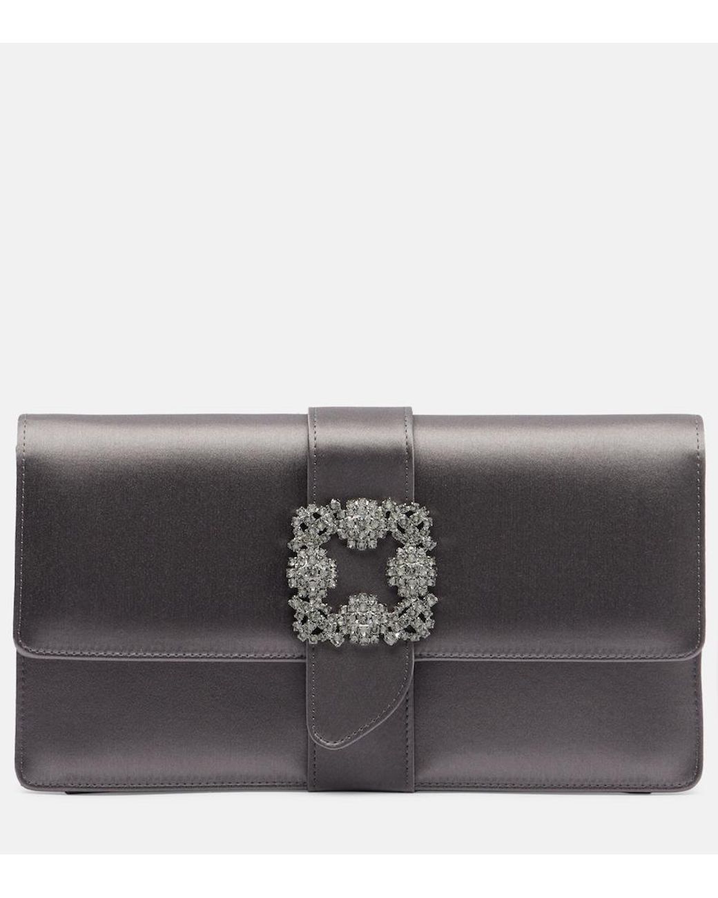 Clutch Capri di Manolo Blahnik in Gray