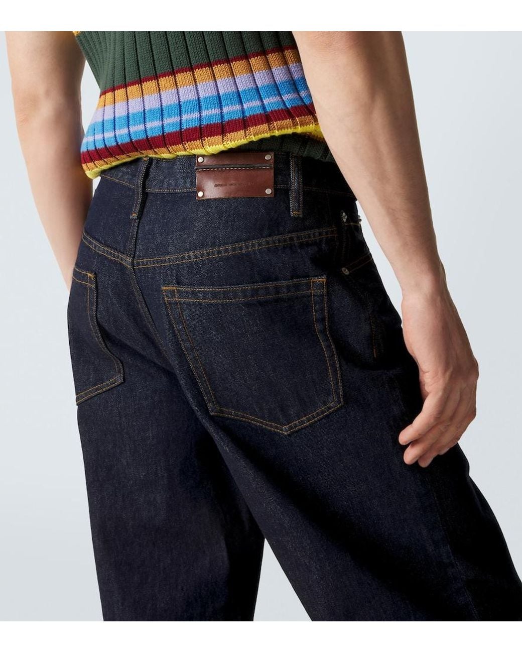 Dries Van Noten Blue Wide-Leg Jeans for men