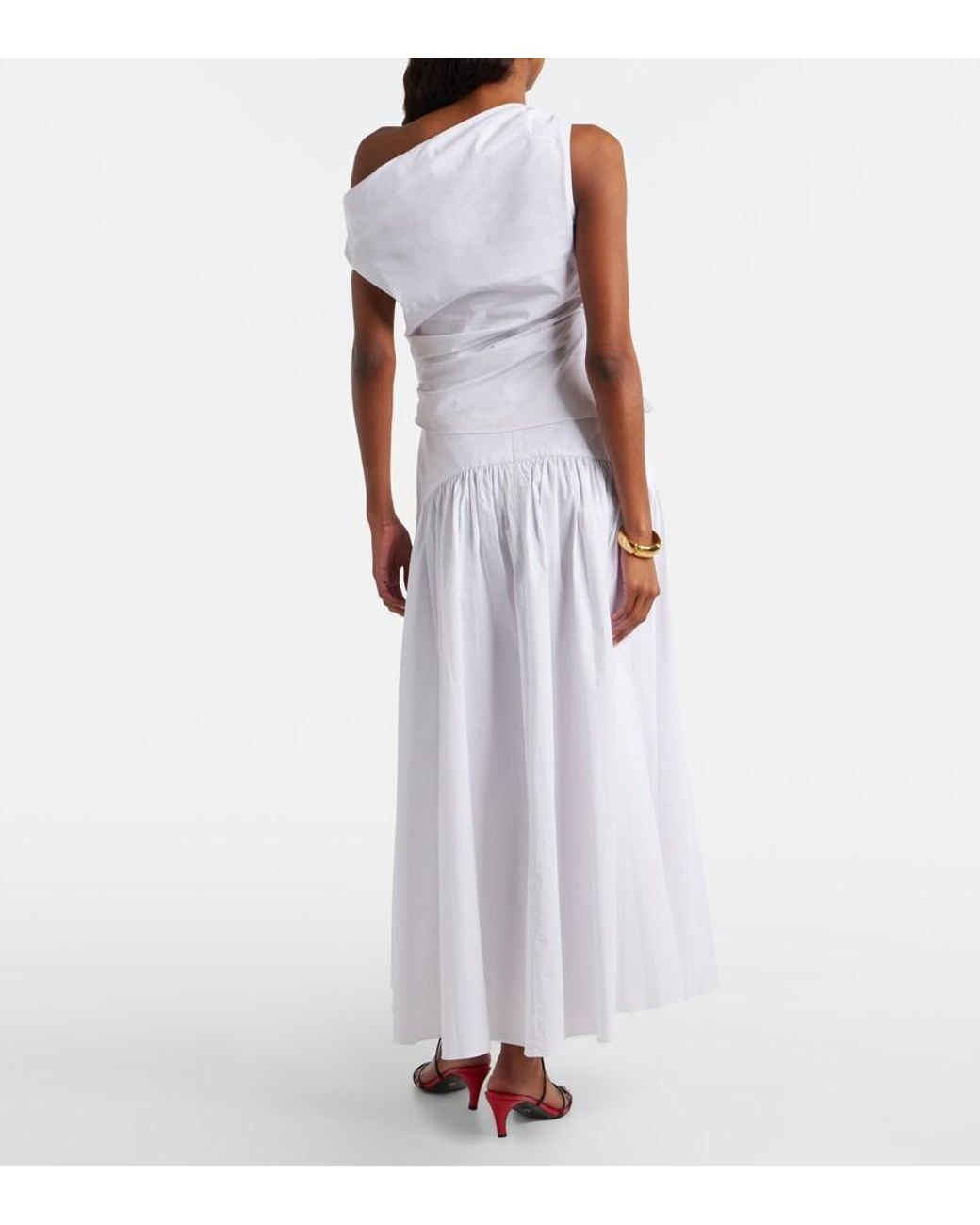 Staud White Procida Cotton Poplin Maxi Skirt