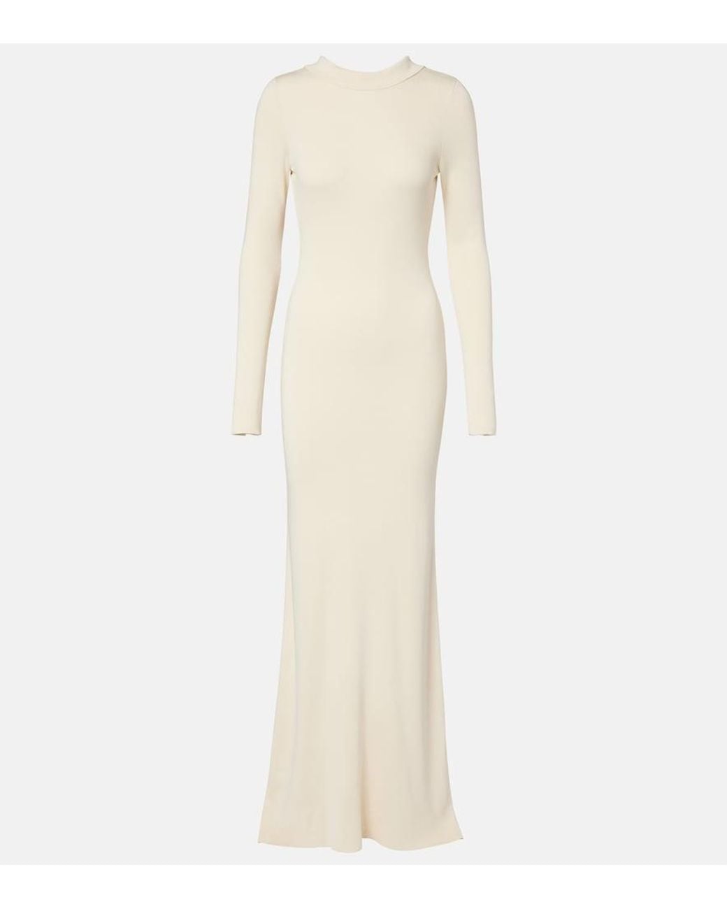 AYA MUSE White Elowen Open-Back Silk-Blend Maxi Dress