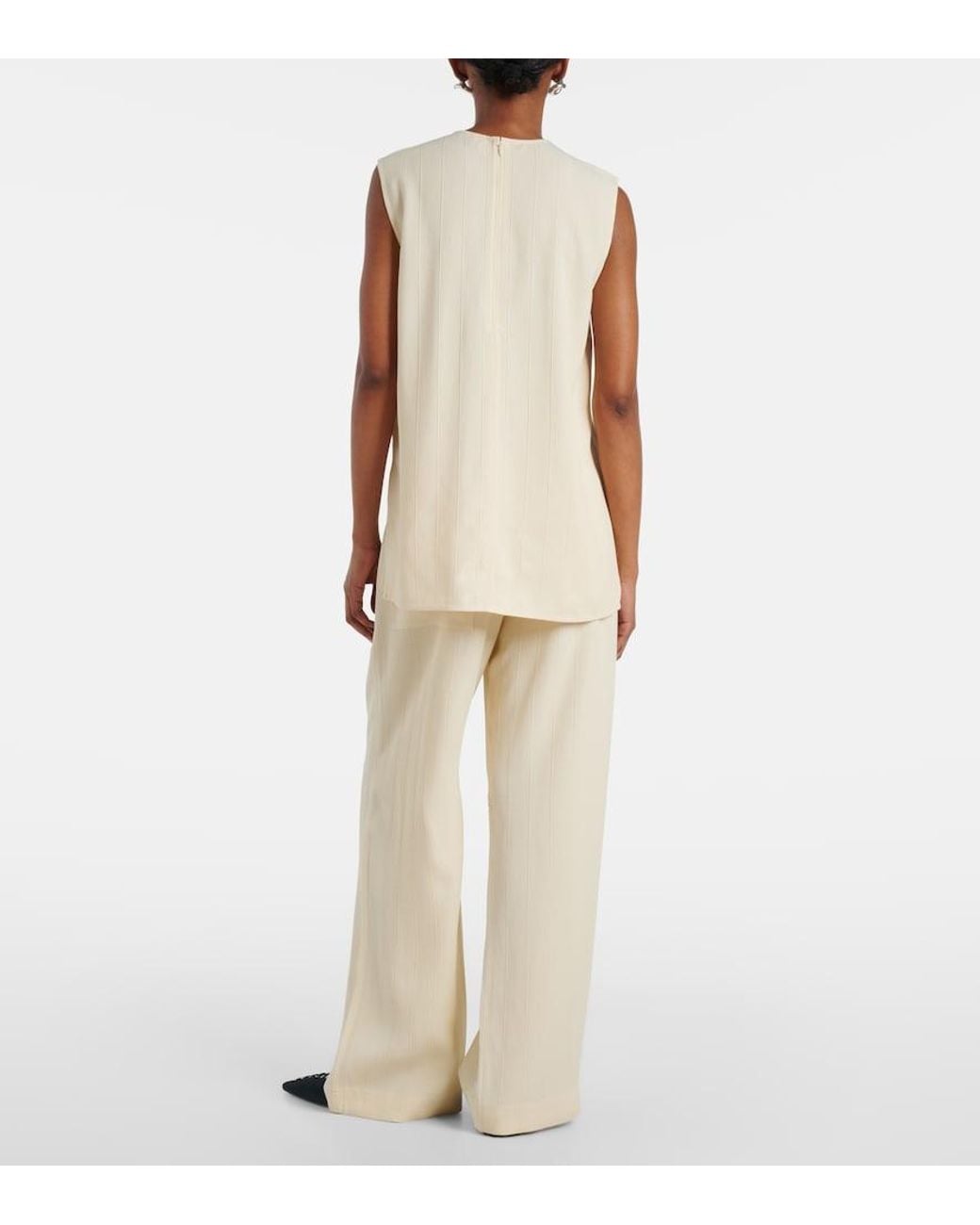 Totême Natural Ribbed-Knit Tank Top