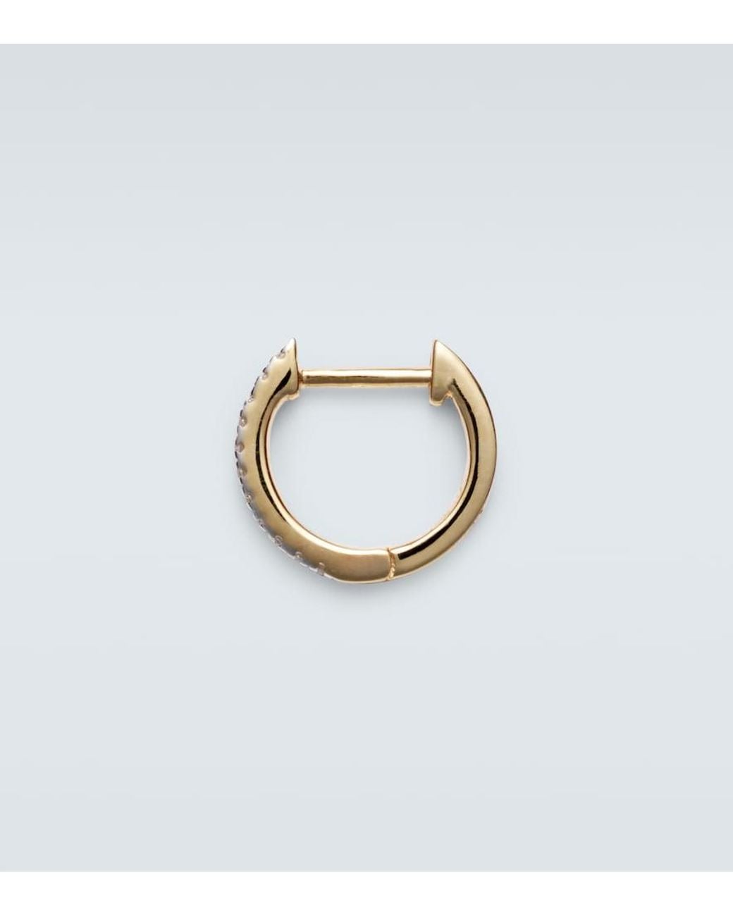 Mateo White 14Kt Single Hoop Earring With Diamonds for men