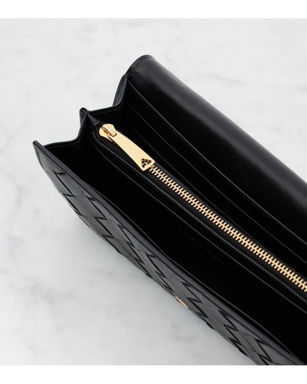 Bottega Veneta Black Intrecciato Large Leather Wallet