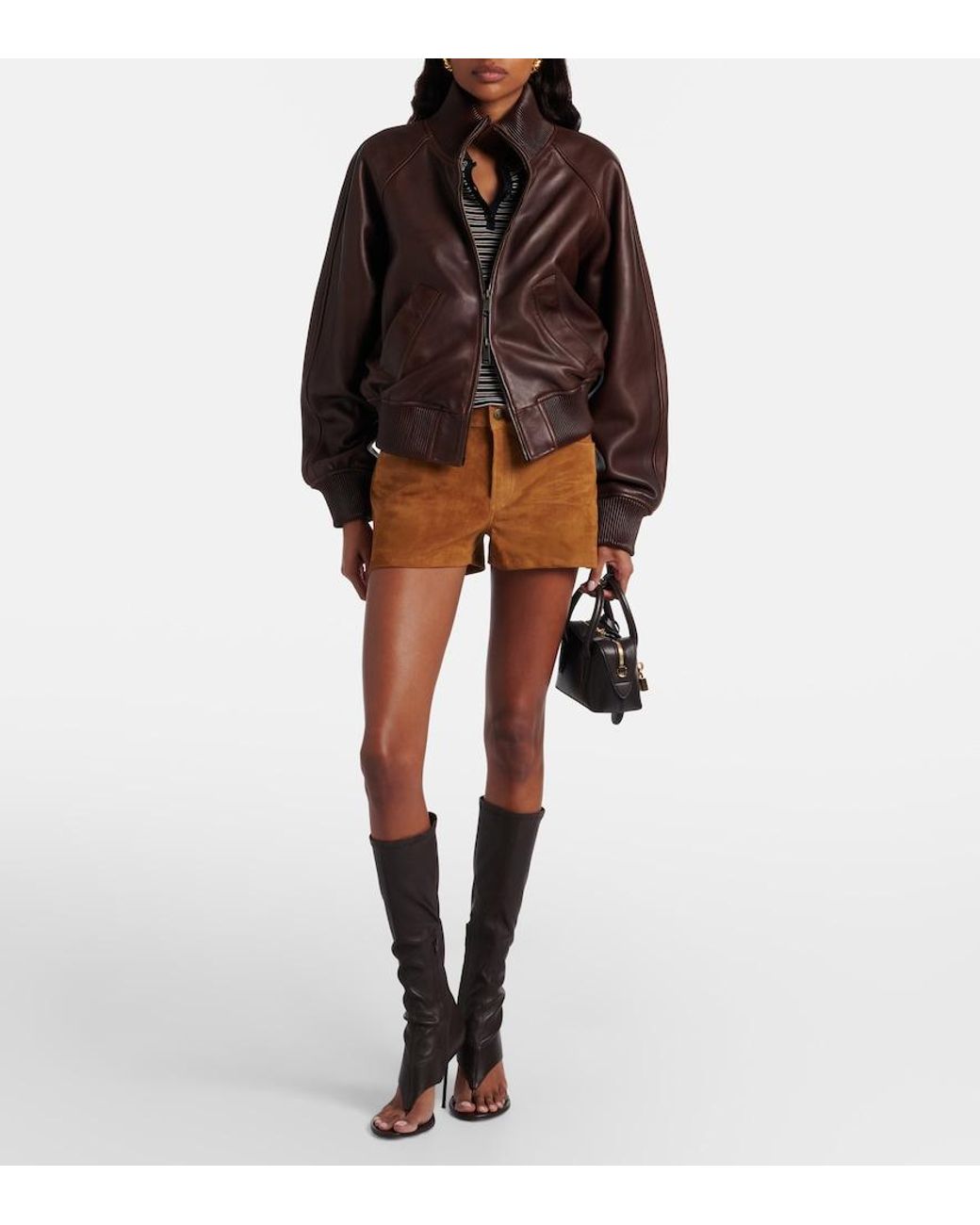 7 For All Mankind Natural Suede Shorts