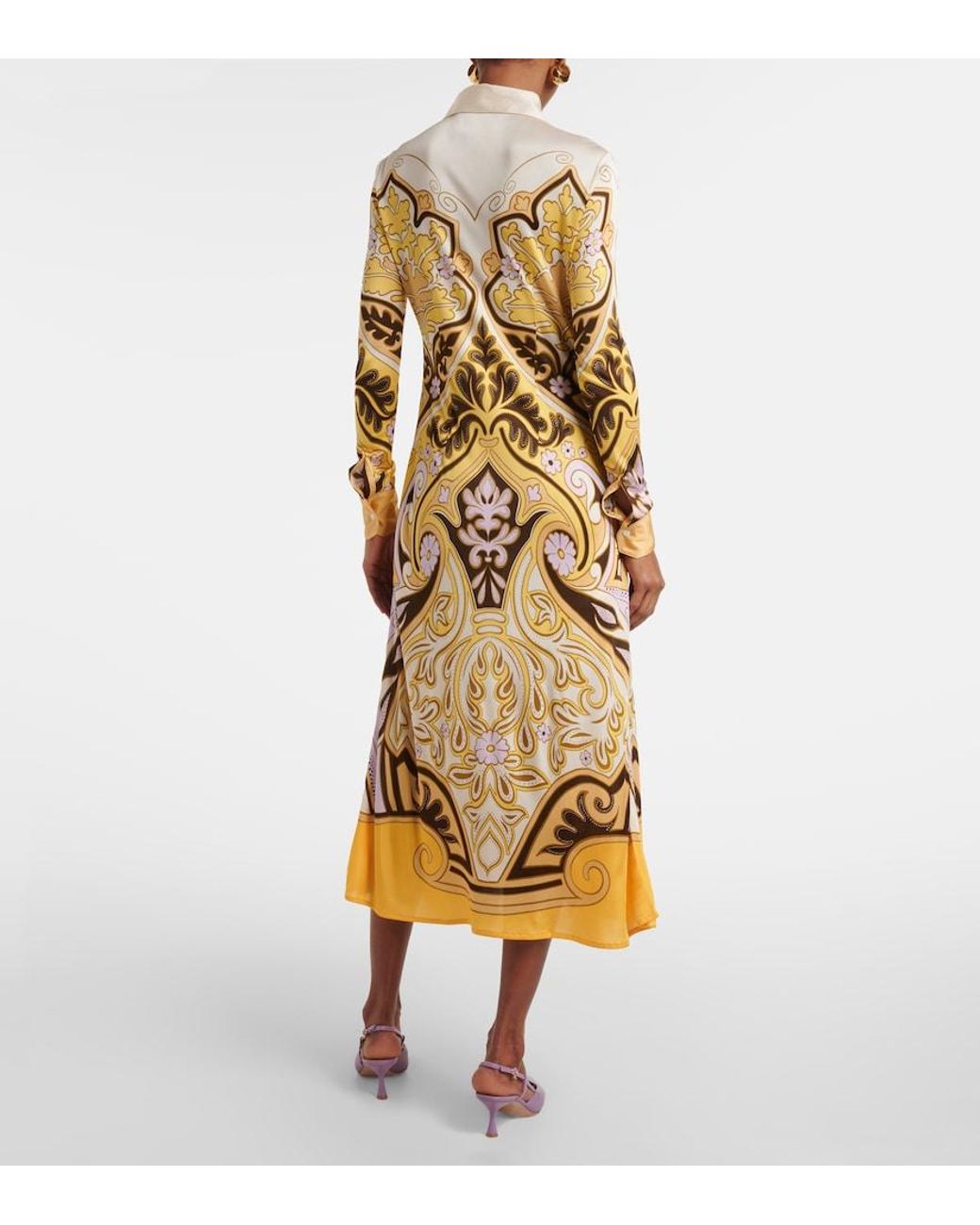 LaDoubleJ Metallic Perry Printed Midi Dress