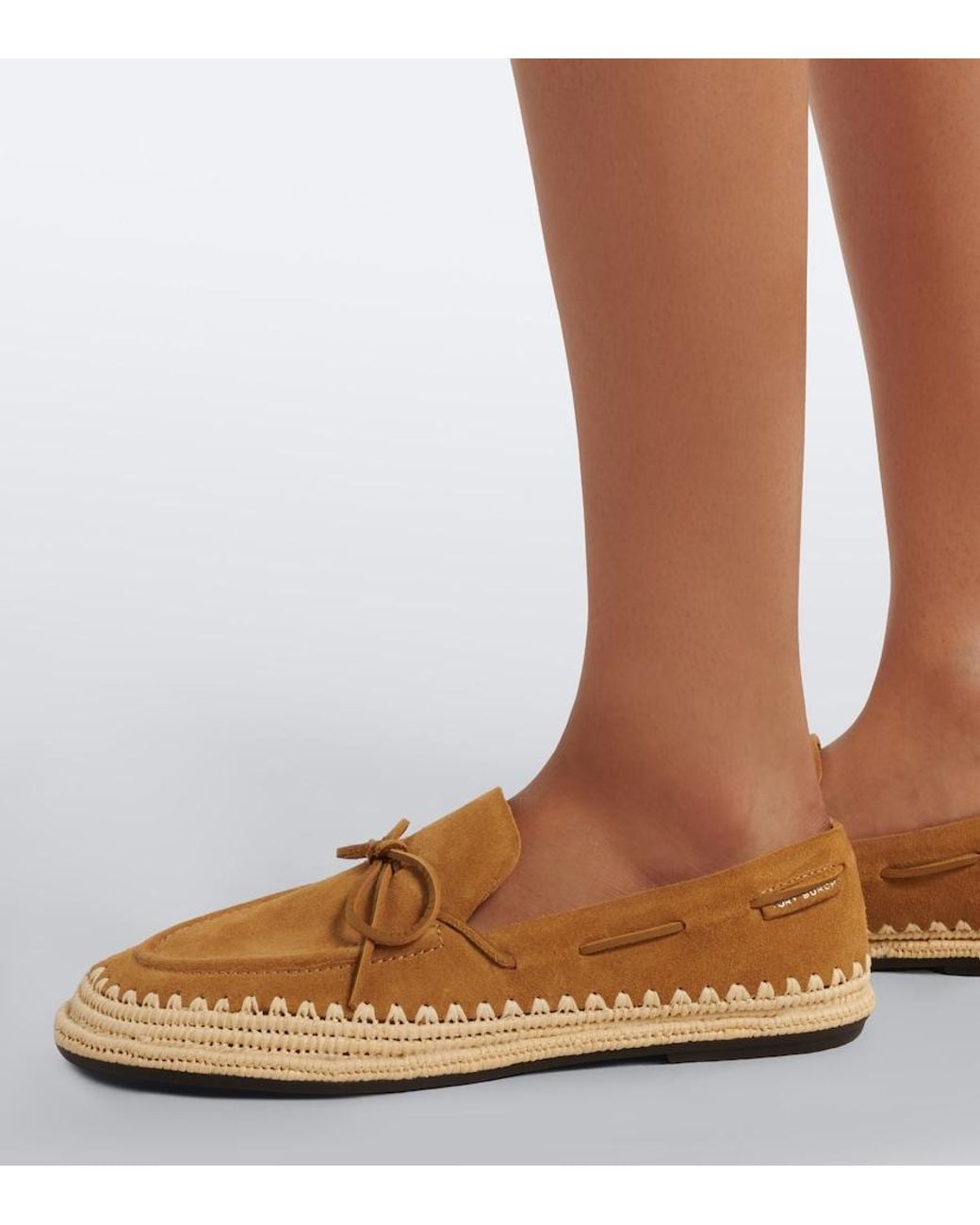 Tory Burch Natural The Raffia Boaty Suede Espadrilles