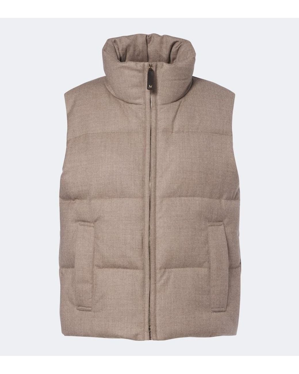 Max Mara Brown Cashmere-Blend Down Vest
