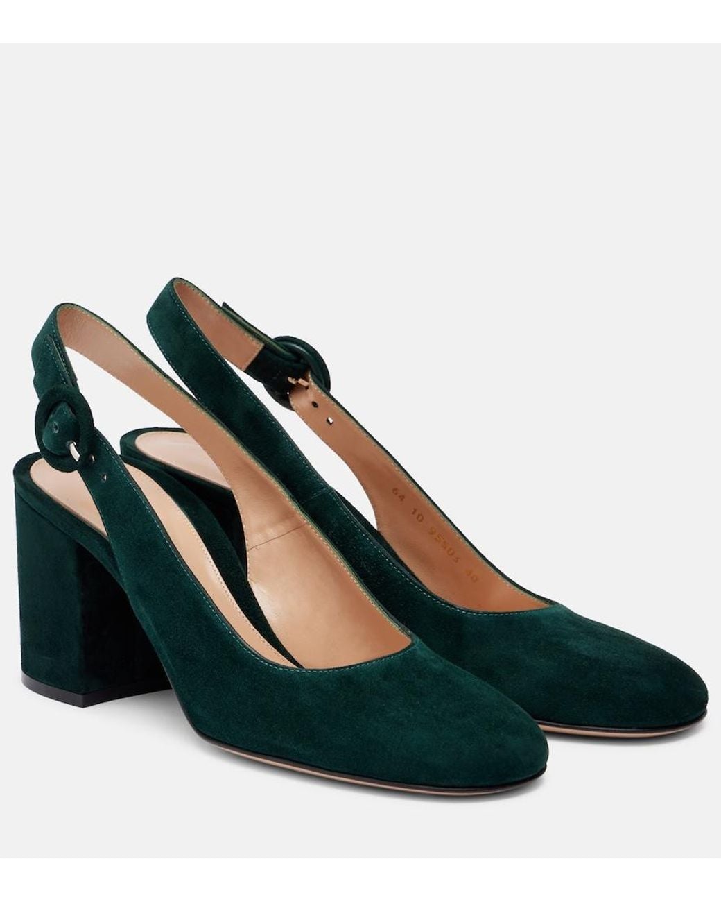 Gianvito Rossi Blue Suede Slingback Pumps
