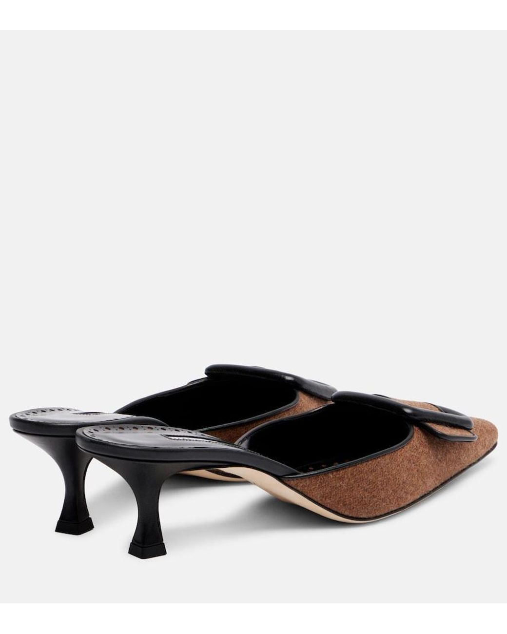 Manolo Blahnik Brown Maysale 50 Mules