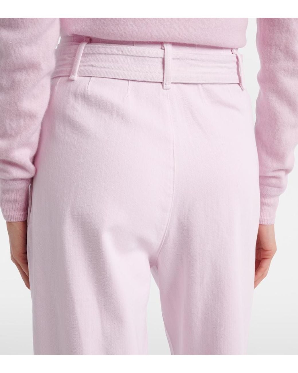 Agolde Pink X Maria Mcmanus Belted Wide-Leg Jeans