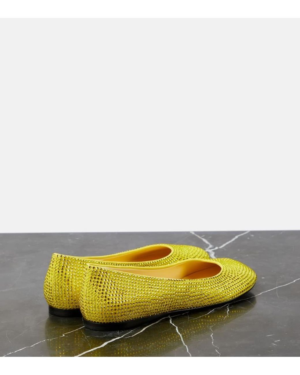 Loewe Toy Strass Ballerina Flats in Yellow | Lyst