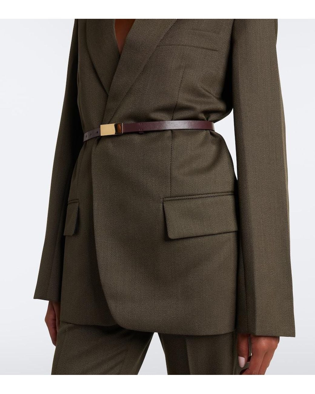 Victoria Beckham Red Portofino Mirror Leather Belt