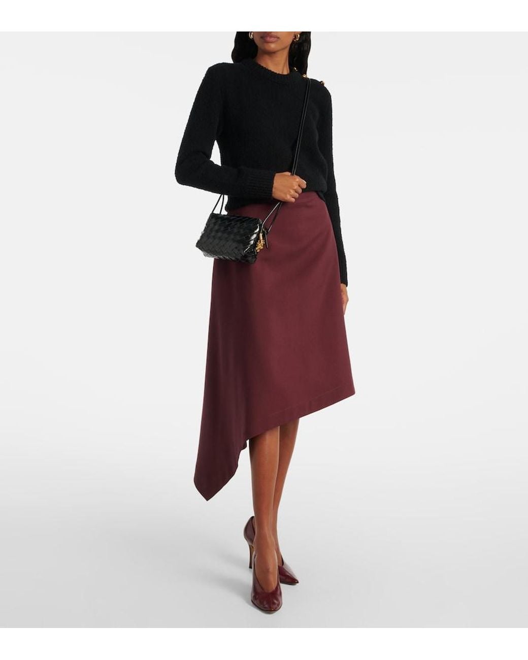 Bottega Veneta Black Loop Mini Leather Crossbody Bag