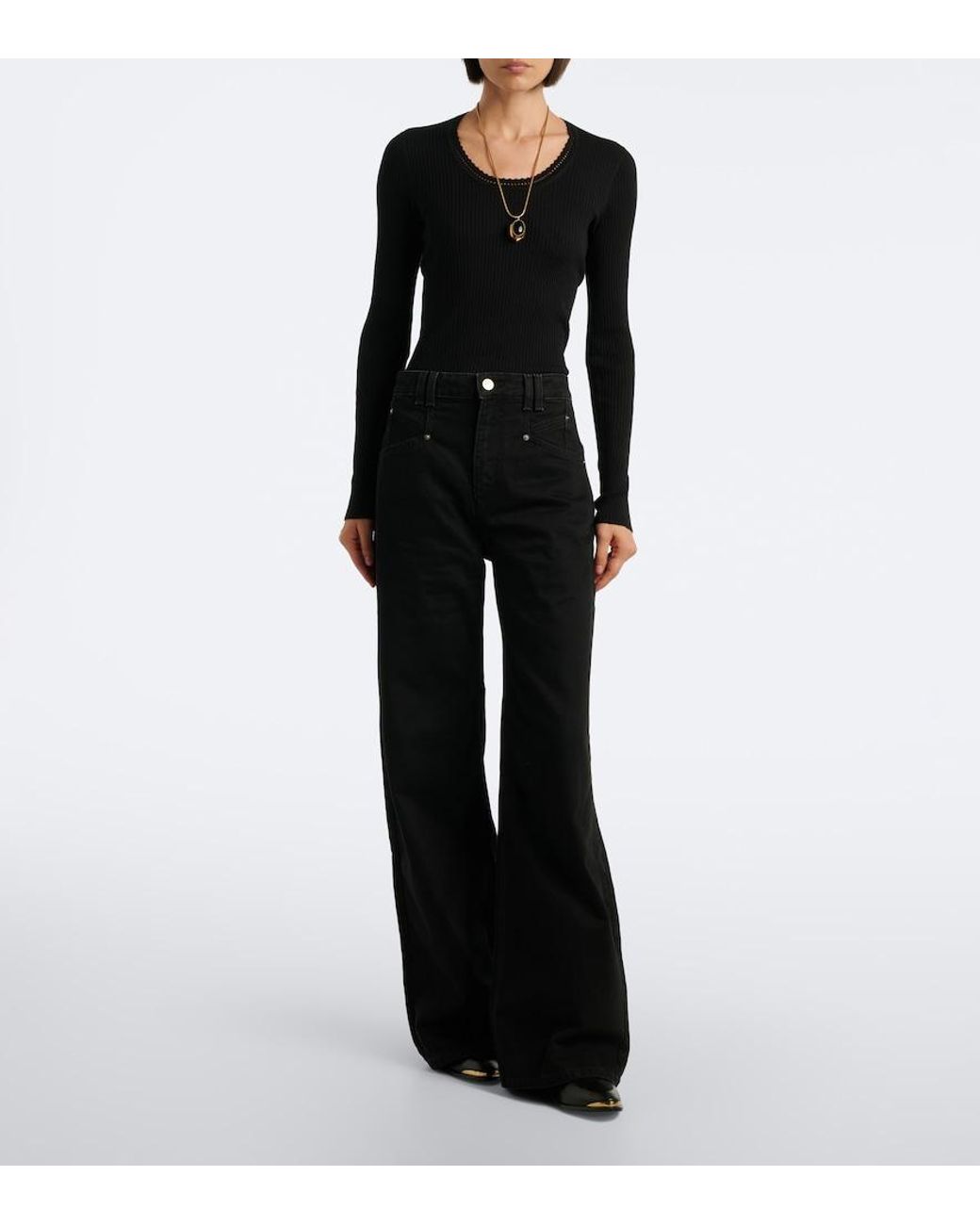 Isabel Marant Black Lemony Wide-Leg Jeans