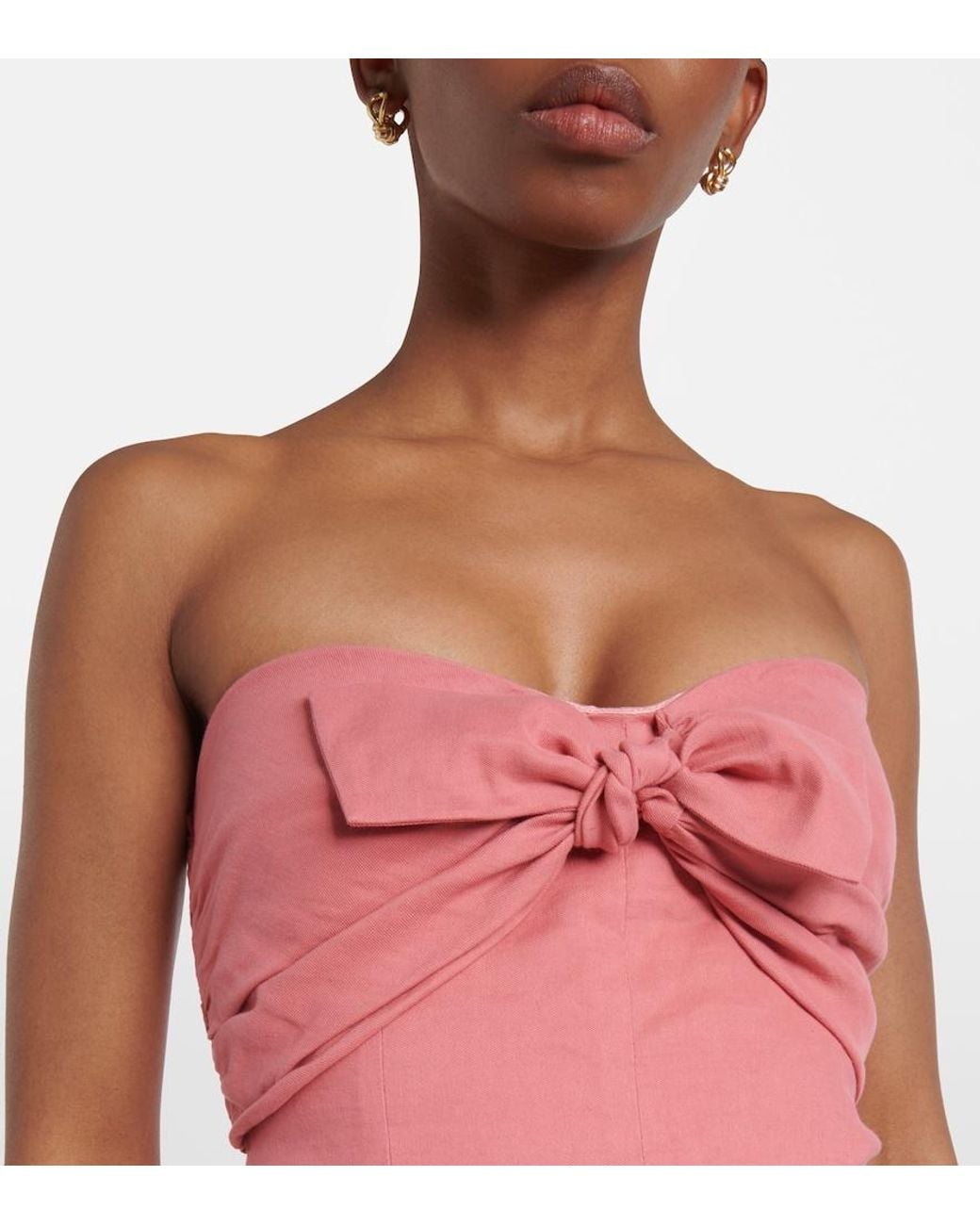 TOVE Pink Rahel Linen And Cotton-Blend Maxi Dress