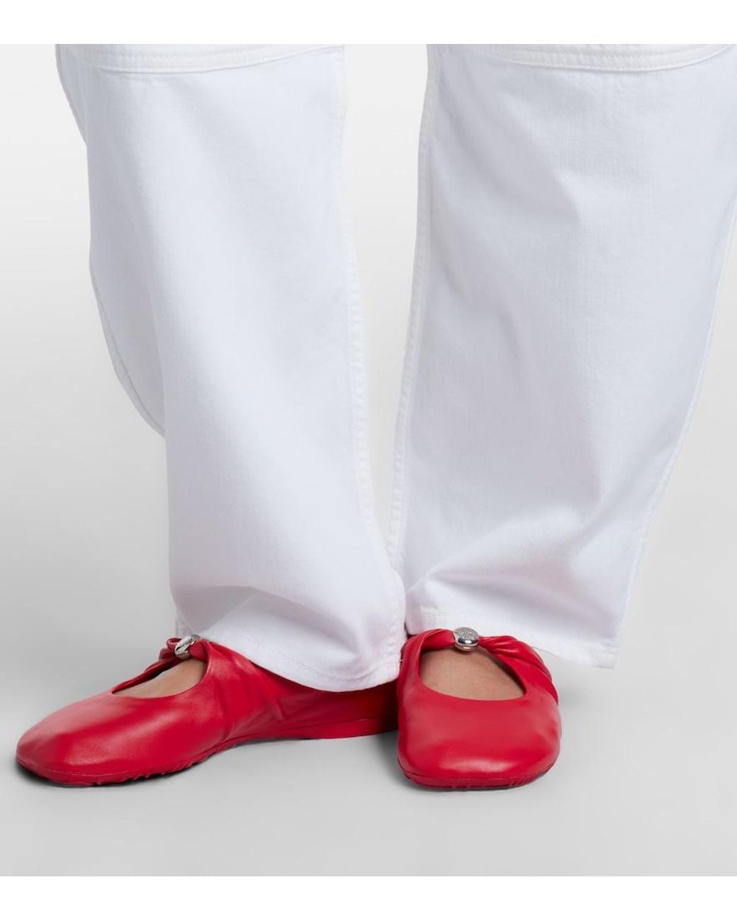 Jeans Barrel Loewe de color White