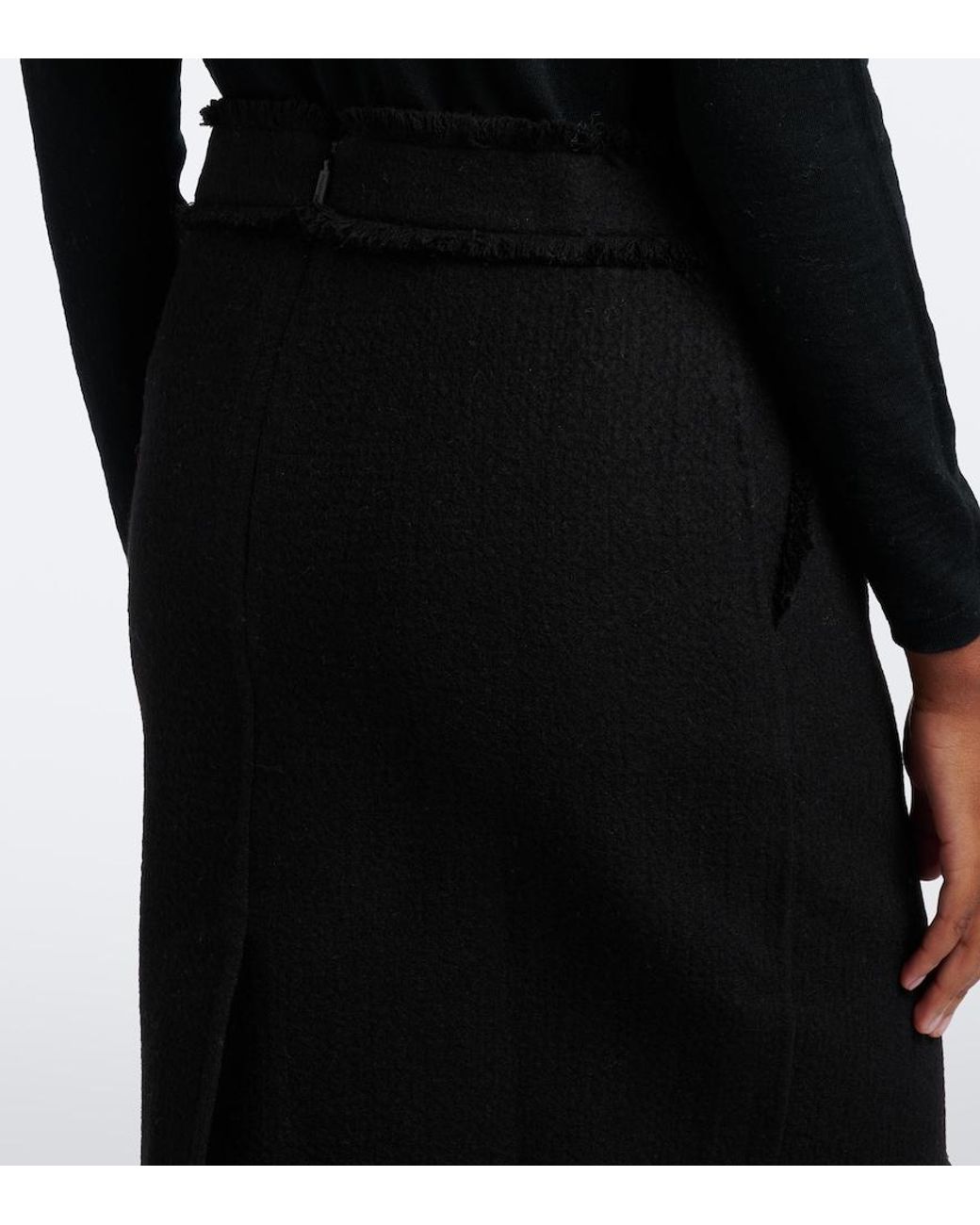 Max Mara Black Virgin Wool Jersey Miniskirt