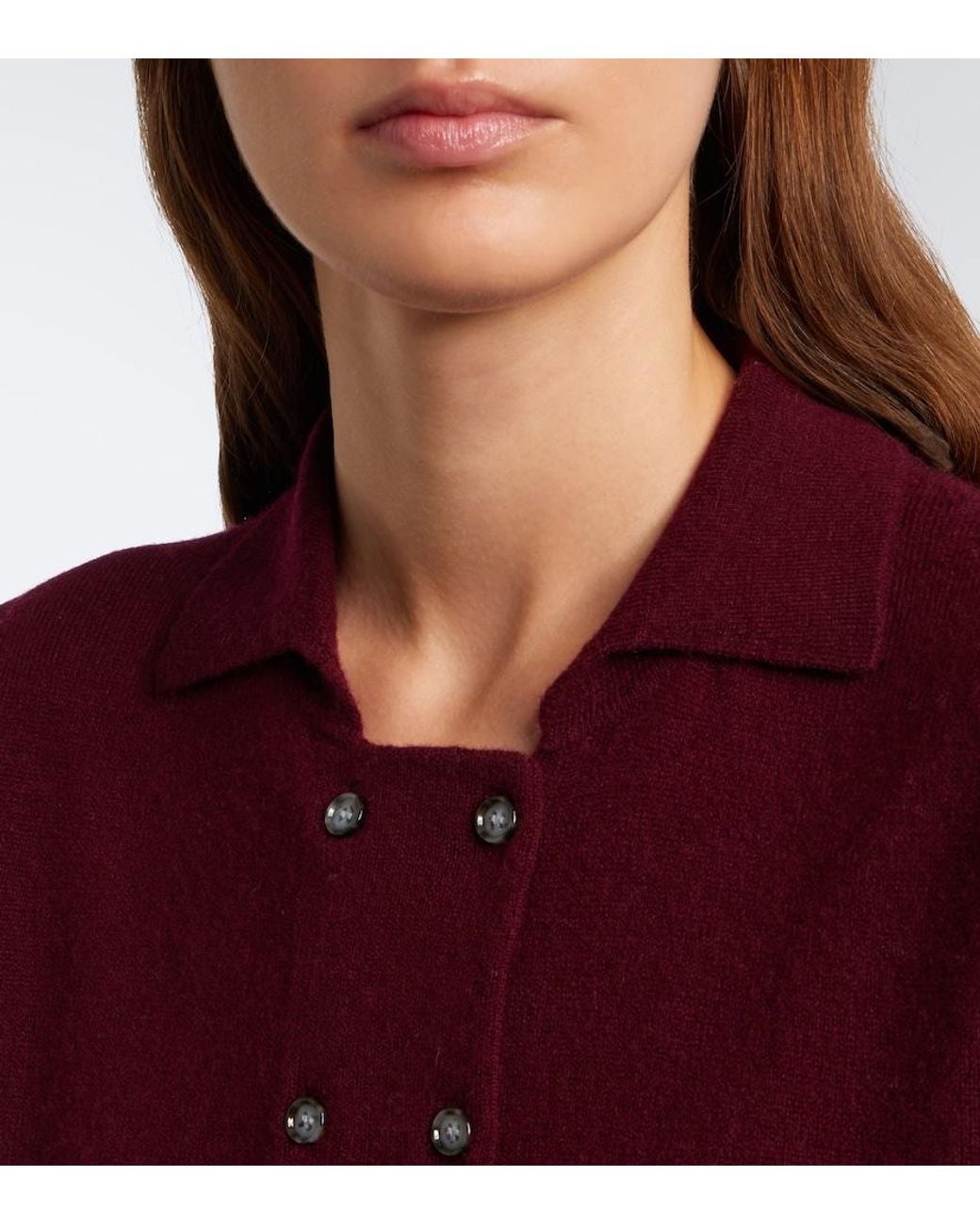 Jardin Des Orangers Red Wool And Cashmere Cardigan