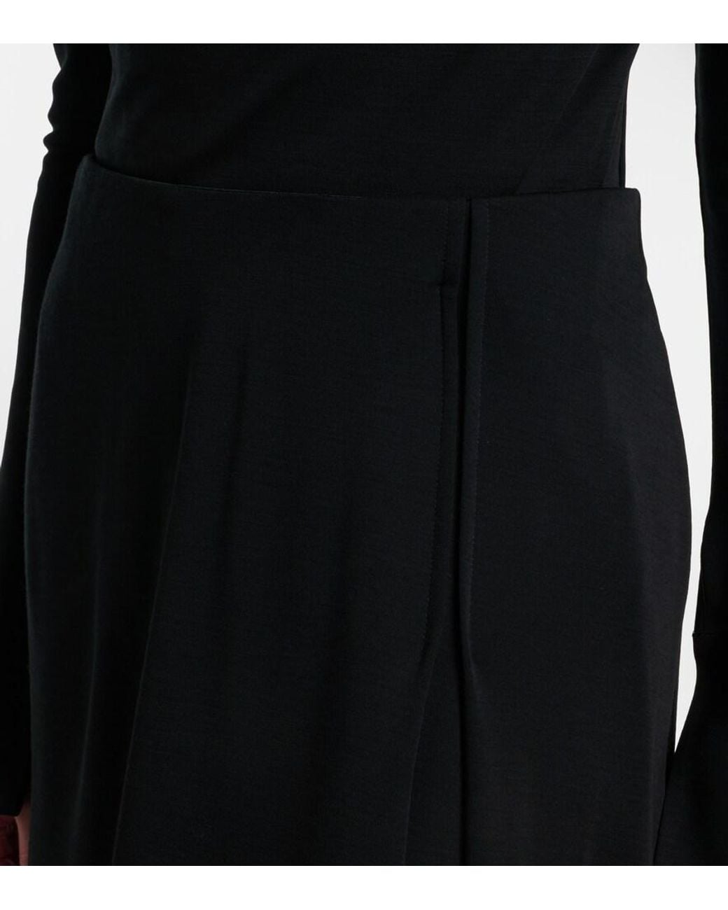 Max Mara Black Stilla Virgin Wool Maxi Skirt