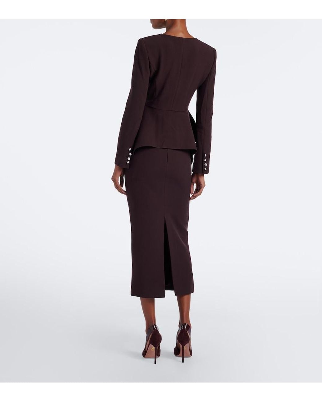 Roland Mouret Purple Crepe Pencil Skirt