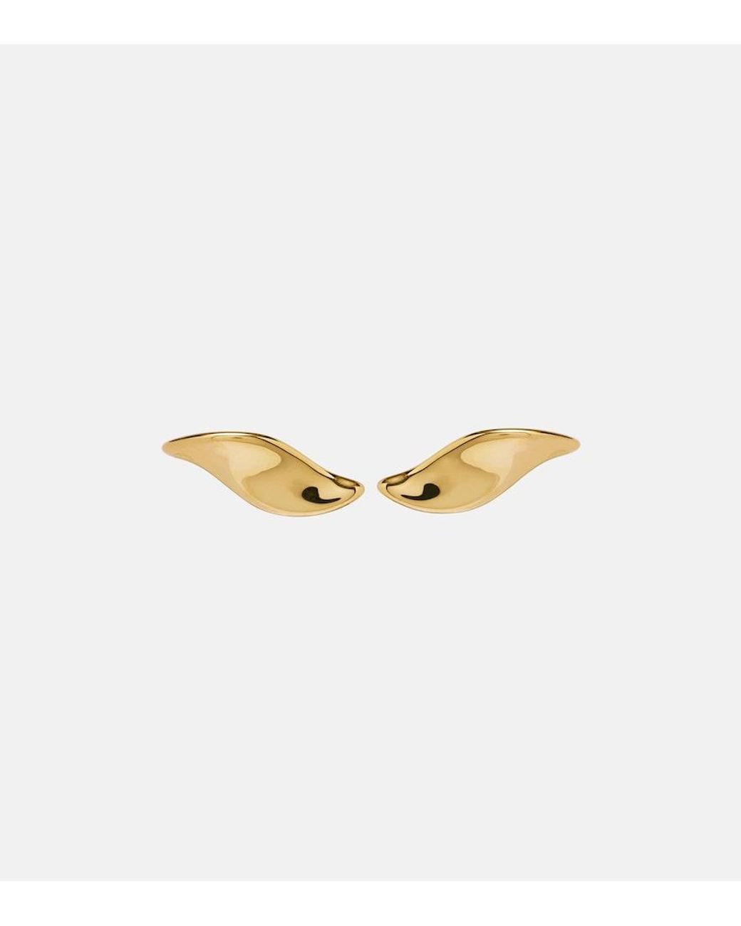 Khaite White Leaf Clip-On Earrings