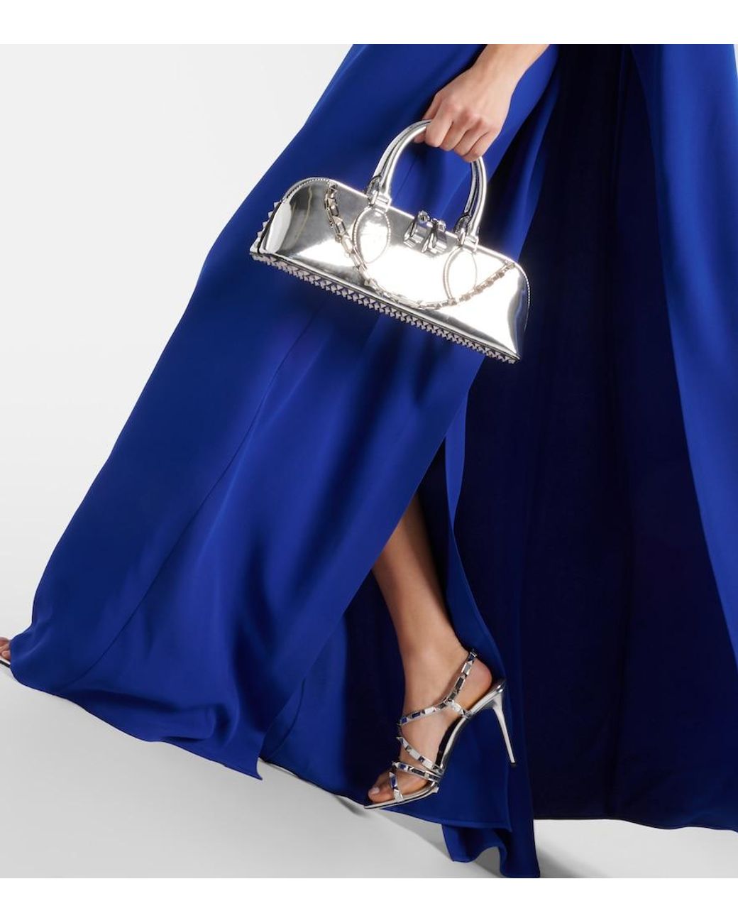 Valentino Blue Caped Silk Gown