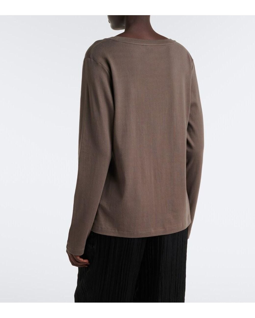 The Row Brown Kalto Cotton Jersey Top