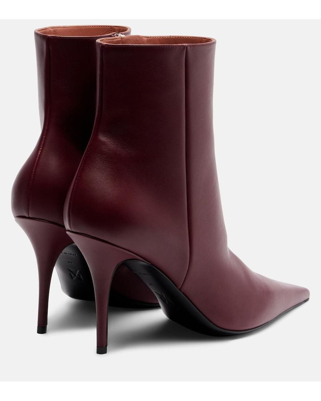 AMINA MUADDI Purple Barbara 90 Leather Ankle Boots