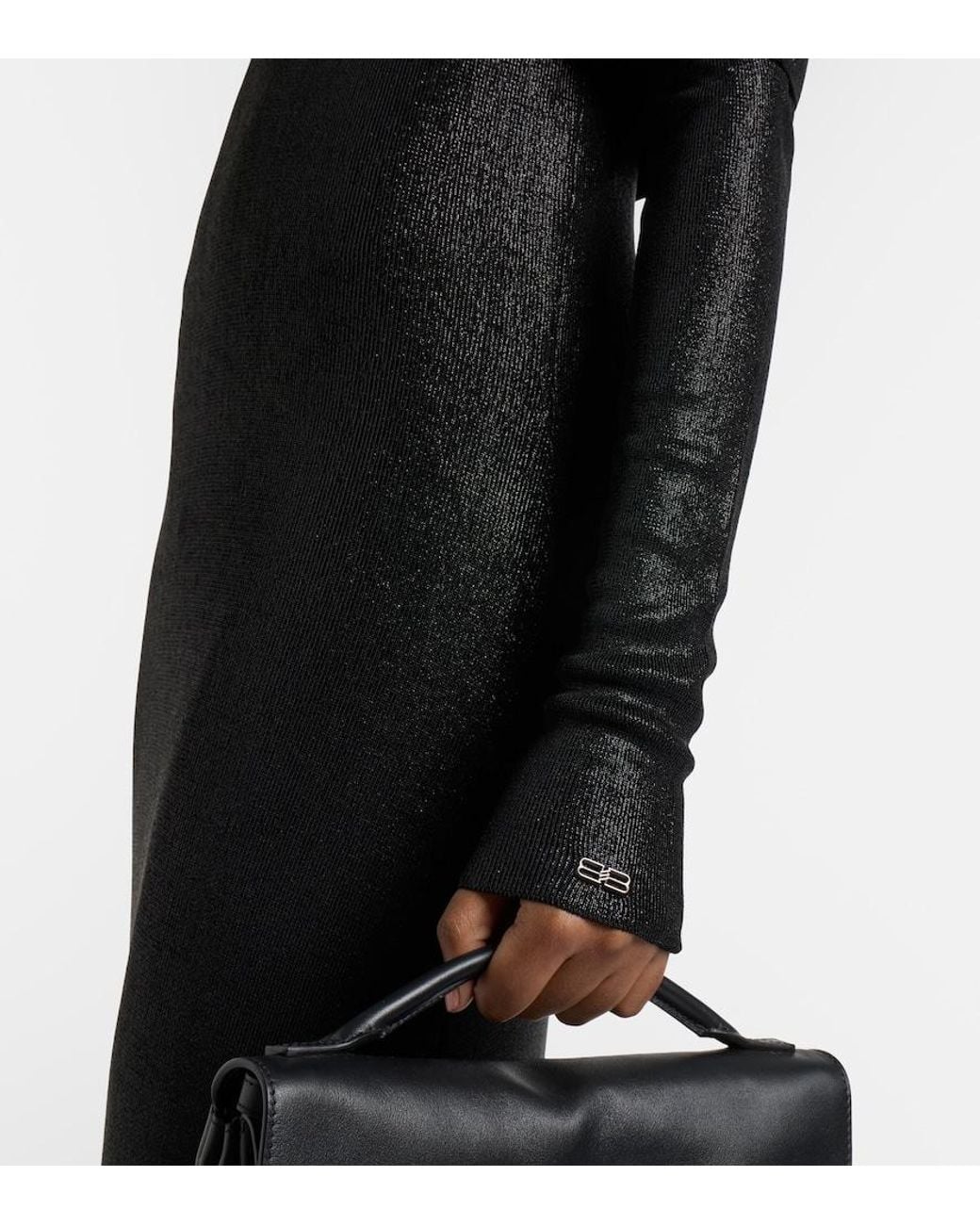 Balenciaga Black Off-Shoulder Maxi Dress
