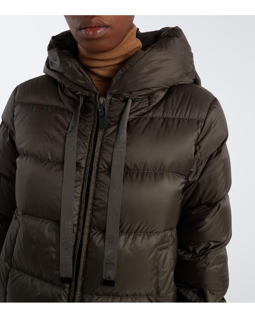 Max Mara Gray The Cube Hooded Puffer Jacket